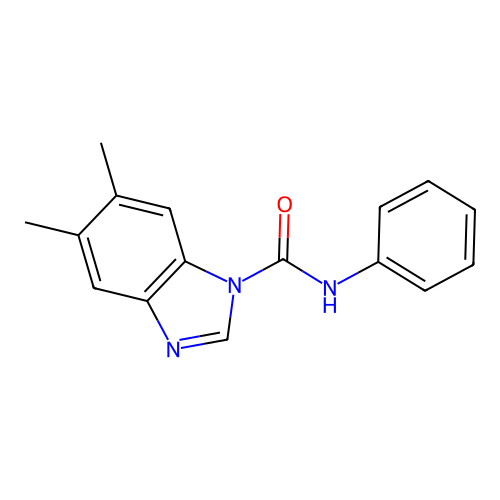5,6-Dimethylbenzimidazole-1-carboxanilide structure