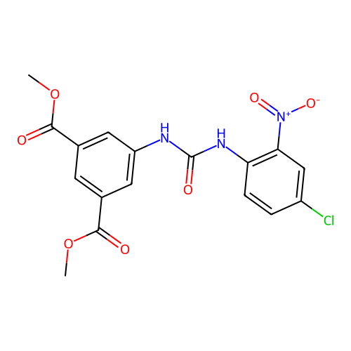 Dimethyl 5-[(4-chloro-2-nitrophenyl)carbamoylamino]benzene-1,3-dicarboxylate structure