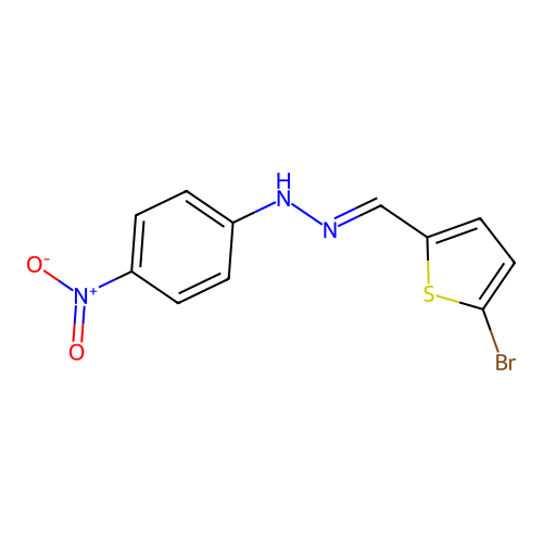 5-Bromo-2-thiophenecarbaldehyde {4-nitrophenyl}hydrazone structure