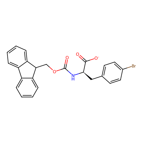 (2R)-3-(4-bromophenyl)-2-(9H-fluoren-9-ylmethoxycarbonylamino)propanoate structure