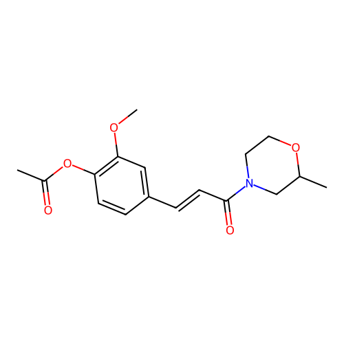Morpholine, 4-(4-hydroxy-3-methoxycinnamoyl)-2-methyl-, acetate structure