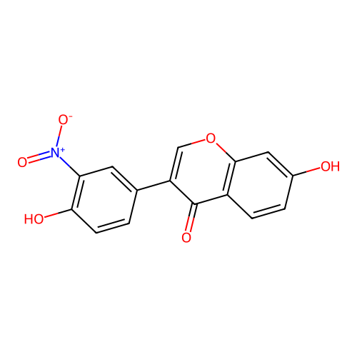 7-hydroxy-3-(4-hydroxy-3-nitrophenyl)-4H-chromen-4-one structure