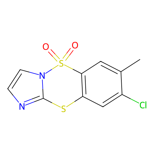 8-Chloro-7-methyl-imidazo[1,2-b][1,4,2]benzodithiazine 5,5-dioxide structure