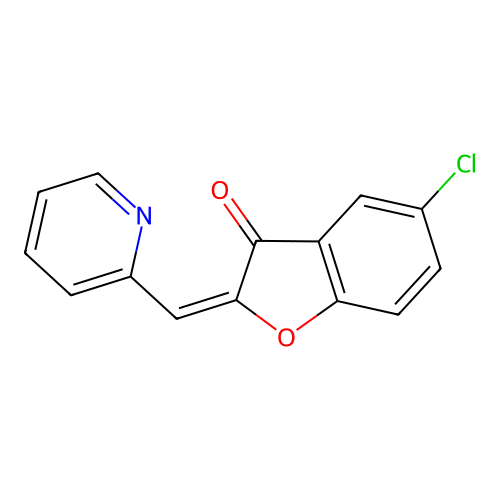 (2E)-5-Chloro-2-(pyridin-2-ylmethylidene)-2,3-dihydro-1-benzofuran-3-one structure