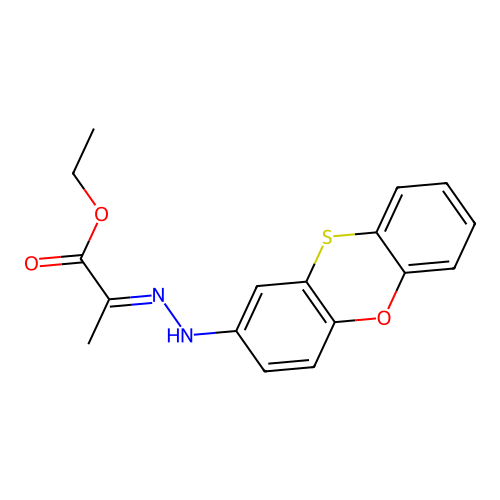 ethyl (2E)-2-[2-(phenoxathiin-2-yl)hydrazinylidene]propanoate structure