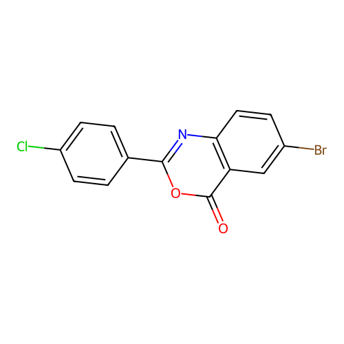 6-bromo-2-(4-chlorophenyl)-4H-3,1-benzoxazin-4-one structure