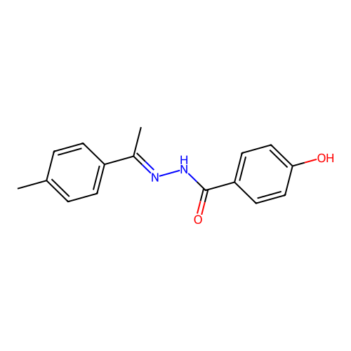 4-hydroxy-N'-[(1e)-1-(4-methylphenyl)ethylidene]benzohydrazide structure