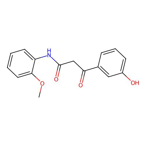 3-(3-hydroxyphenyl)-N-(2-methoxyphenyl)-3-oxopropanamide structure