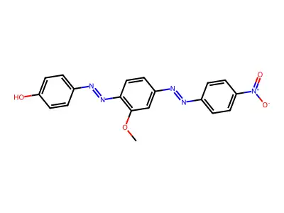 Phenol, 4-(2-(2-methoxy-4-(2-(4-nitrophenyl)diazenyl)phenyl)diazenyl)- structure