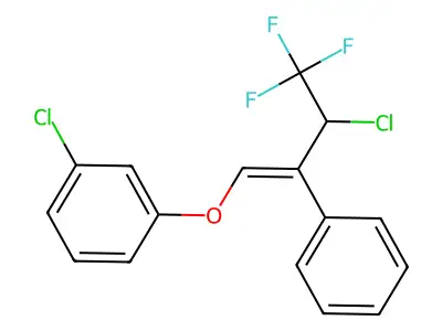 1-Chloro-3-(3-chloro-4,4,4-trifluoro-2-phenylbut-1-enoxy)benzene structure
