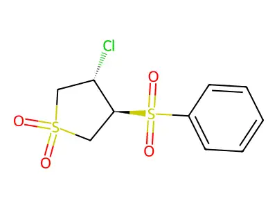 (3S,4S)-3-(benzenesulfonyl)-4-chlorothiolane 1,1-dioxide structure
