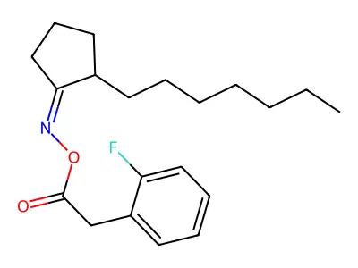 1-[2-({[2-(2-Fluorophenyl)acetyl]oxy}imino)cyclopentyl]heptane structure