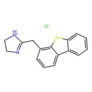 2-Imidazoline, 2-(4-dibenzothienylmethyl)-, monohydrochloride structure