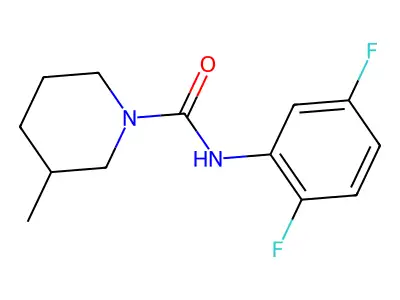 N-(2,5-difluorophenyl)-3-methylpiperidine-1-carboxamide structure