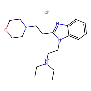 Benzimidazole, 1-(2-(diethylamino)ethyl)-2-(2-morpholinoethyl)-, hydrochloride structure