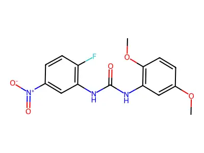 N-(2,5-dimethoxyphenyl)-N'-(2-fluoro-5-nitrophenyl)urea structure