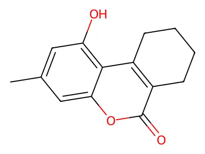 1-hydroxy-3-methyl-7,8,9,10-tetrahydro-6H-benzo[c]chromen-6-one structure