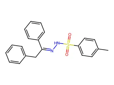 N-(1,2-diphenylethylideneamino)-4-methyl-benzenesulfonamide structure