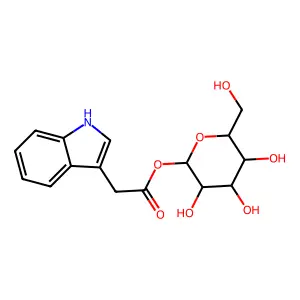 1-O-(indol-3-ylacetyl)-beta-D-glucose structure