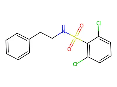 2,6-dichloro-N-(2-phenylethyl)benzenesulfonamide structure