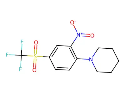 Piperidine, 1-[2-nitro-4-[(trifluoromethyl)sulfonyl]phenyl]- structure