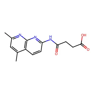 4-[(5,7-Dimethyl-1,8-naphthyridin-2-yl)amino]-4-oxobutanoic acid structure