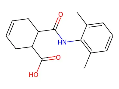 6-[(2,6-Dimethylphenyl)carbamoyl]cyclohex-3-ene-1-carboxylic acid structure