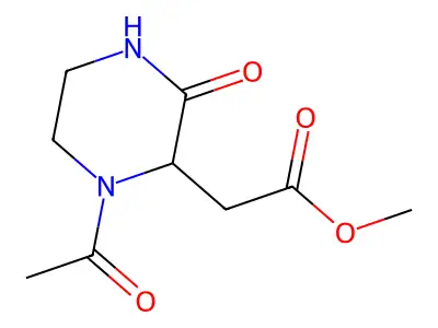 Methyl 2-(1-acetyl-3-oxopiperazin-2-yl)acetate structure