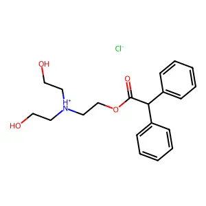 Acetic acid, diphenyl-, 2-(bis(2-hydroxyethyl)amino)ethyl ester, hydrochloride structure