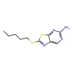 Thiazolo[5,4-d]pyrimidine, 6-amino-2-(pentylthio)- structure