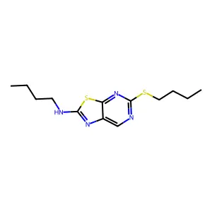 Thiazolo[5,4-d]pyrimidine, 2-(butylamino)-5-(butylthio)- structure
