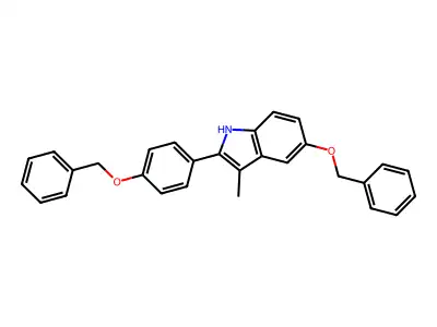 1H-Indole, 3-methyl-5-(phenylmethoxy)-2-[4-(phenylmethoxy)phenyl]- structure