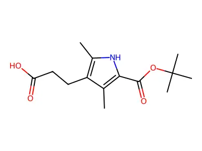 3-(5-(tert-Butoxycarbonyl)-2,4-dimethyl-1H-pyrrol-3-yl)propanoic acid structure