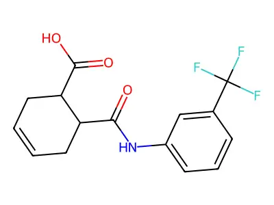 3'-(Trifluoromethyl)-1,2,3,6-tetrahydrophthalanilic acid structure