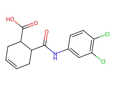 6-(((3,4-Dichlorophenyl)amino)carbonyl)-3-cyclohexene-1-carboxylic acid structure