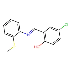 Aminobenzene, N-[5-chloro-2-hydroxybenzylidene]-2-methylthio- structure