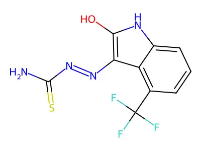 [[2-Oxo-4-(trifluoromethyl)indol-3-yl]amino]thiourea structure