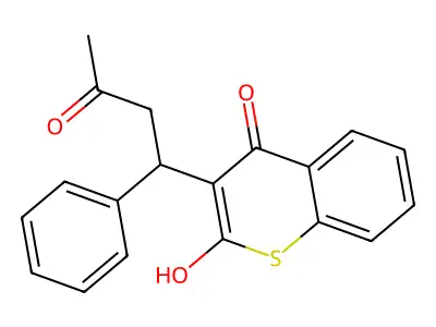 4-hydroxy-3-(3-oxo-1-phenylbutyl)-2H-thiochromen-2-one structure