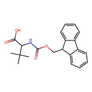 (2S)-2-(9H-fluoren-9-ylmethoxycarbonylamino)-3,3-dimethylbutanoic acid structure