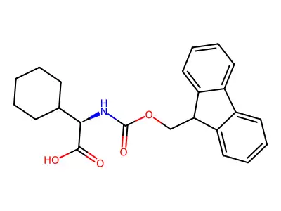2-cyclohexyl-2-{[(9H-fluoren-9-ylmethoxy)carbonyl]amino}acetic acid structure