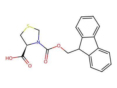 3-(((9H-Fluoren-9-yl)methoxy)carbonyl)thiazolidine-4-carboxylic acid structure