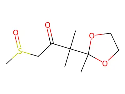 3-Methyl-3-(2-methyl-1,3-dioxolan-2-YL)-1-(methylsulfinyl)-2-butanone structure