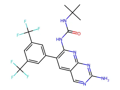1-{2-amino-6-[3,5-bis(trifluoromethyl)phenyl]pyrido[2,3-d]pyrimidin-7-yl}-3-tert-butylurea structure