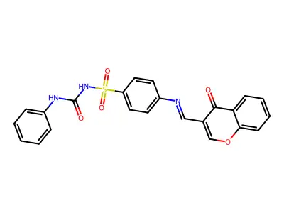 N(sup 3)-Phenyl-N(sup 1)-(4-(chromone-3-formimidyl)benzenesulphonyl)urea structure