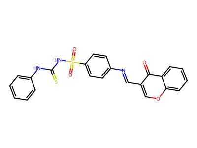 N(sup 3)-Phenyl-N(sup 1)-(4-(chromone-3-formimidyl)benzenesulphonyl)thiourea structure