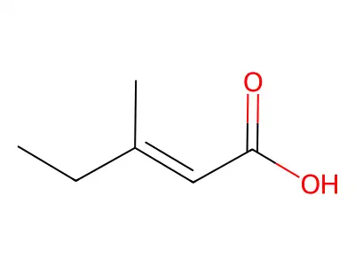 (2E)-3-methylpent-2-enoic acid structure