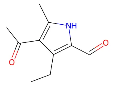 4-acetyl-3-ethyl-5-methyl-1H-pyrrole-2-carbaldehyde structure