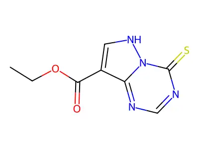Ethyl 3,4-dihydro-4-thioxopyrazolo[1,5-a]-1,3,5-triazine-8-carboxylate structure
