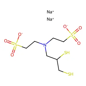 ethanesulfonic acid, 2,2'-((2,3-dimercaptopropyl)imino)bis-, disodium salt structure
