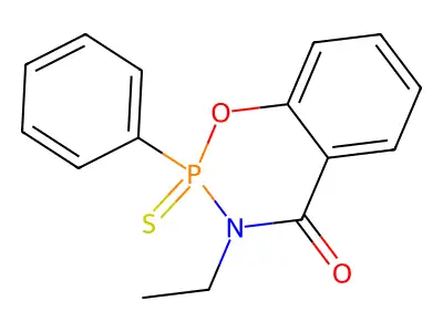 4H-1,3,2-Benzoxazaphosphorin-4-one, 2,3-dihydro-3-ethyl-2-phenyl-, 2-sulfide structure